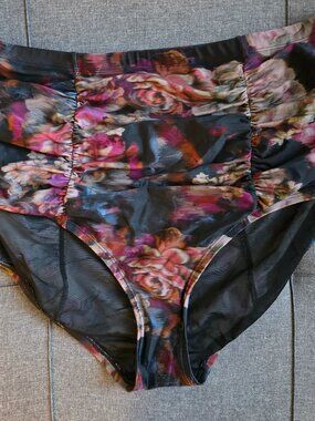 Black Floral Swim bottom